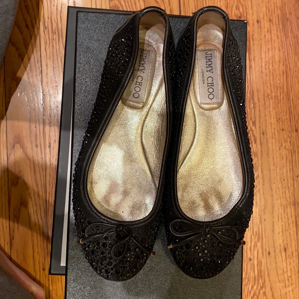 Jimmy Choo ballet flats with Swarovski crystals